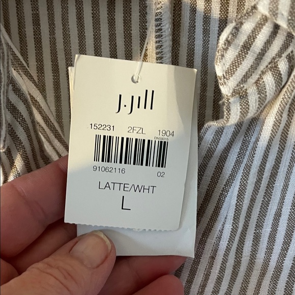 J. Jill Love Linen Striped 3/4 Sleeve Dress With Earrings - ALL NWT - Picture 11 of 16